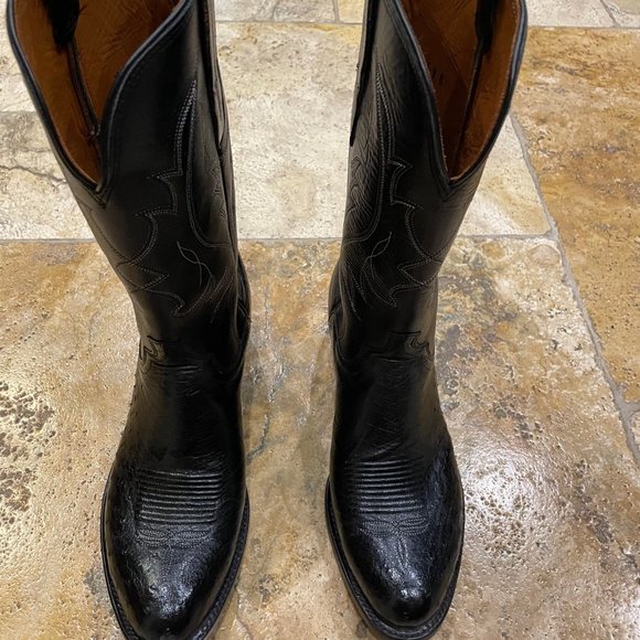 Mens black leather Lucchese boots size 9 1/2 EE